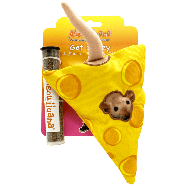 Meowijuana Get Cheezy Refillable Cheese & Mouse Cat Toys