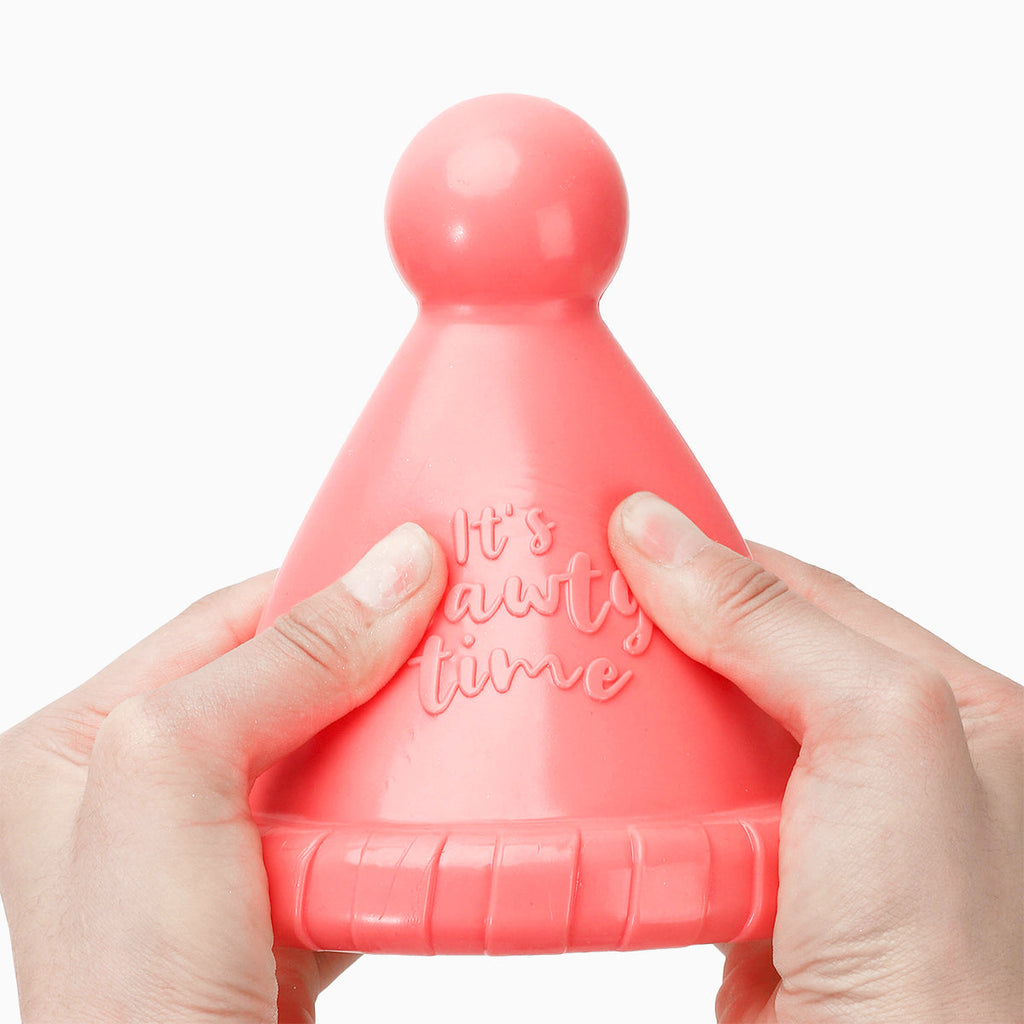 Yappy Birthday –  Pink Party Hat – TPR Rubber Dog Toy