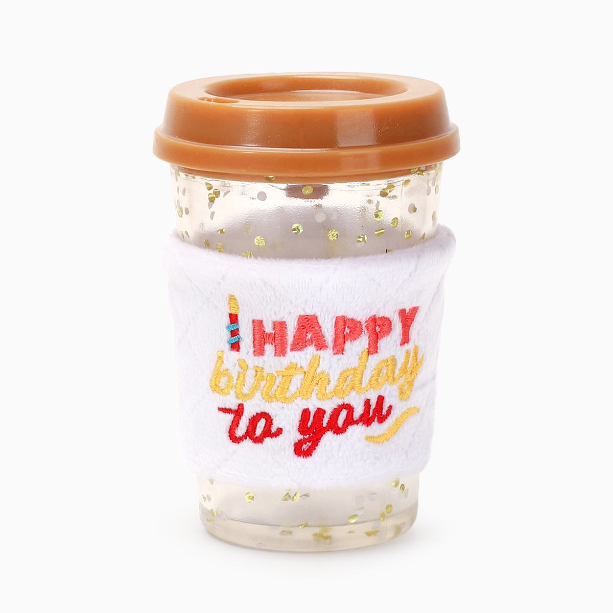 Yappy Birthday – Brown Birthday Coffee  – TPR Rubber Dog Toy