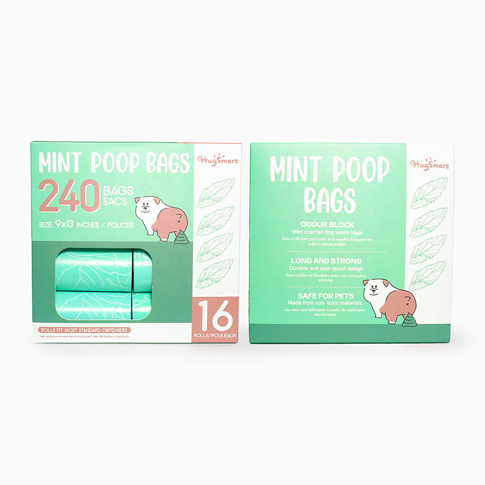 Mint Poop Bags – 16 Rolls | 240 Bags